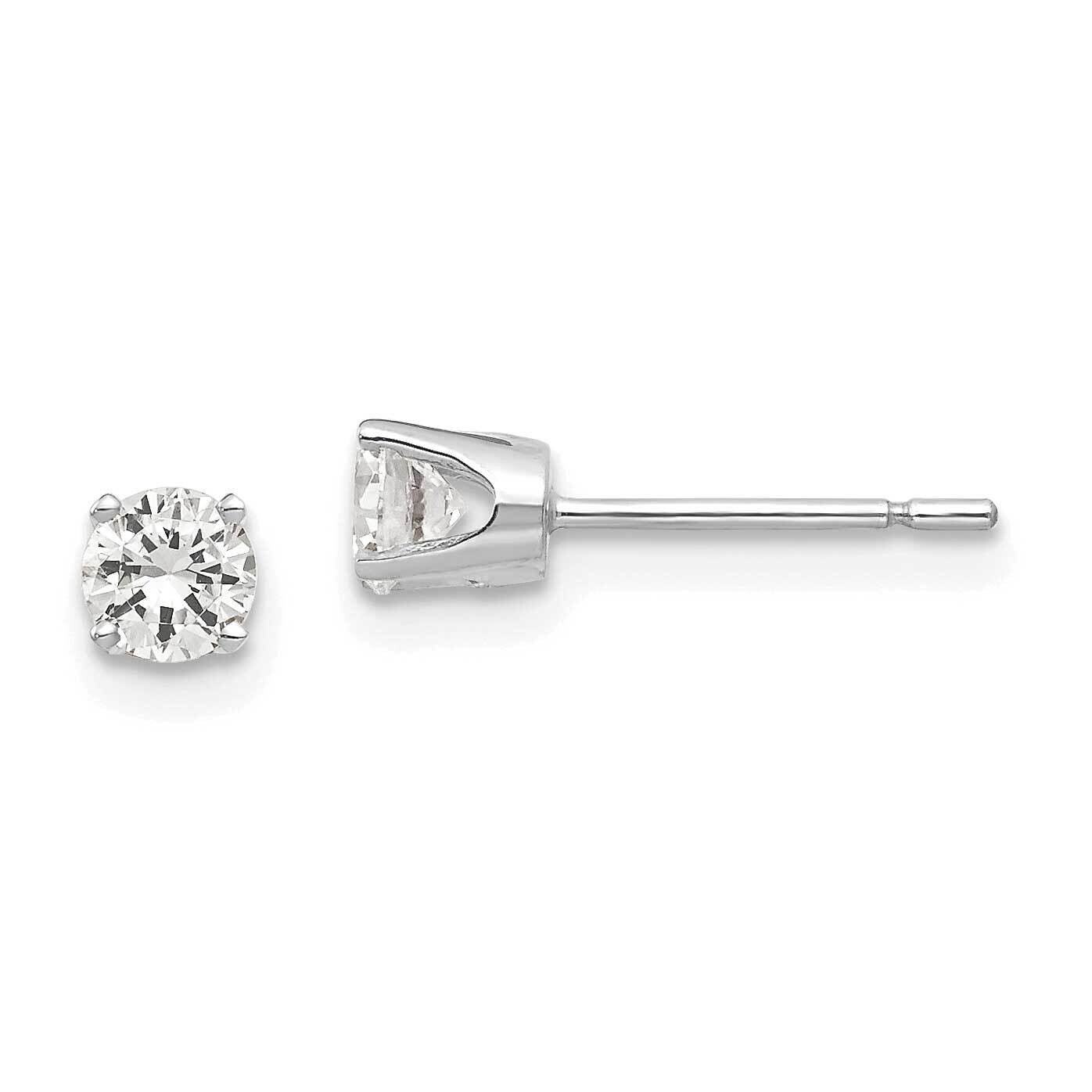 3.75mm Synthetic Diamond stud earrings 14k White Gold XD6WCZ, MPN: XD6WCZ, 883957088419