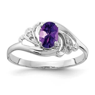 6x4mm Oval Amethyst Checker Diamond Ring 14k White Gold X9717AM_AA, MPN: X9717AM_AA, 883957643854