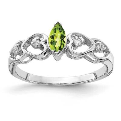 Peridot Diamond Ring 14k white Gold 6x3mm Marquise X9699PE/A, MPN: X9699PE/A, 883957575407