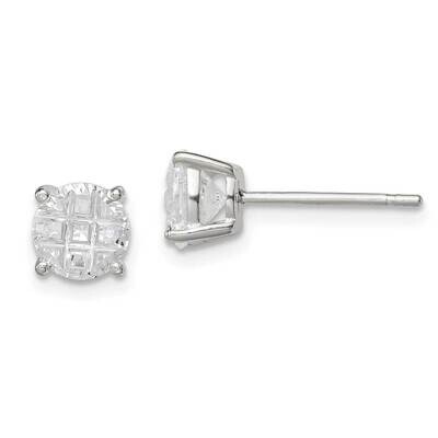 6mm Round Basket Set Diamond Stud Earrings Sterling Silver QE7494, MPN: QE7494, 883957584713