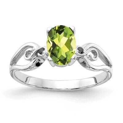 Peridot Ring 14k white Gold 8x6mm Oval Y2236PE, MPN: Y2236PE, 883957626307