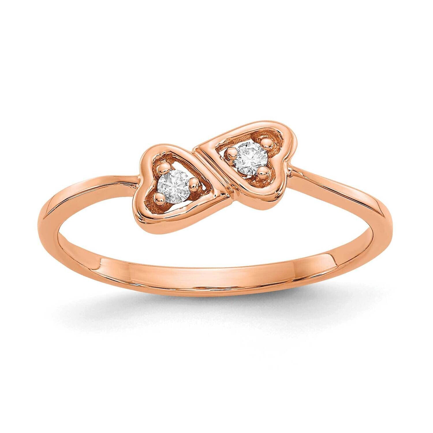 Polished Diamond Heart Ring 14k Rose Gold Y1794AA, MPN: Y1794AA, 191101547386