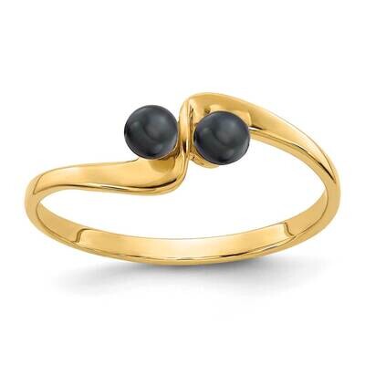 3mm Black Fresh Water Cultured Pearl Ring 14k Gold Y1873BP, MPN: Y1873BP, 883957058566