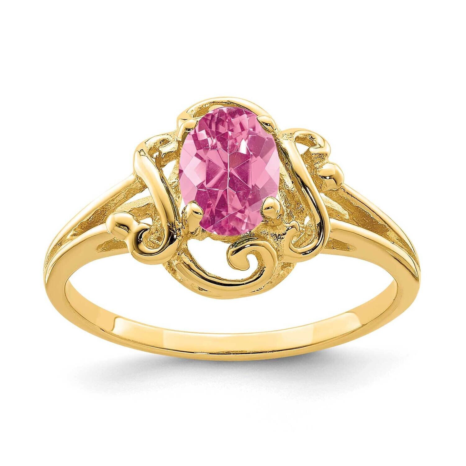 Pink Tourmaline Ring 14k Gold 7x5mm Oval Y2227PT, MPN: Y2227PT, 883957544328