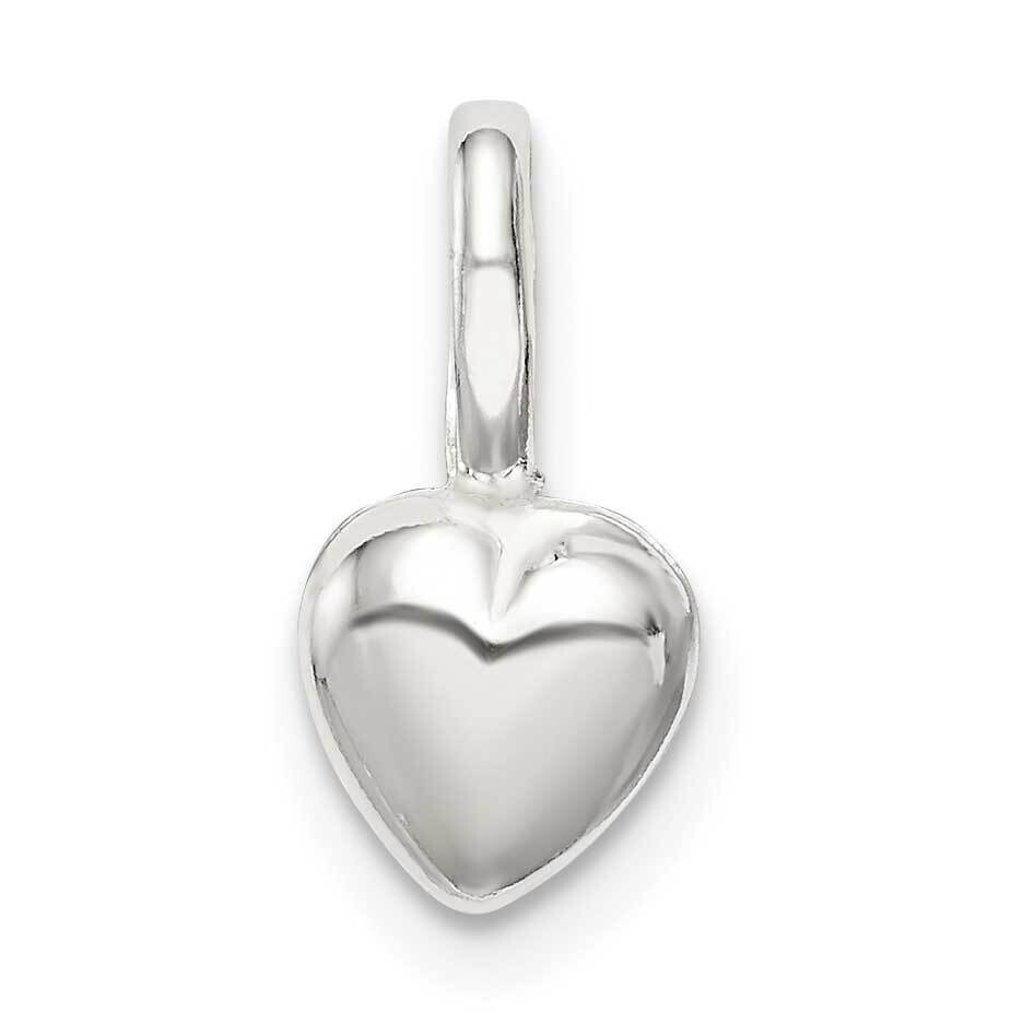 Puffed Heart Charm Sterling Silver QC6723