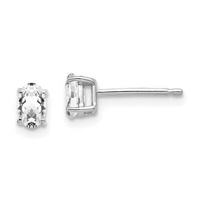 5x3mm Oval CZ Diamond Earrings 14k White Gold XE85WCZ Diamond, MPN: XE85WCZ, 883957105628