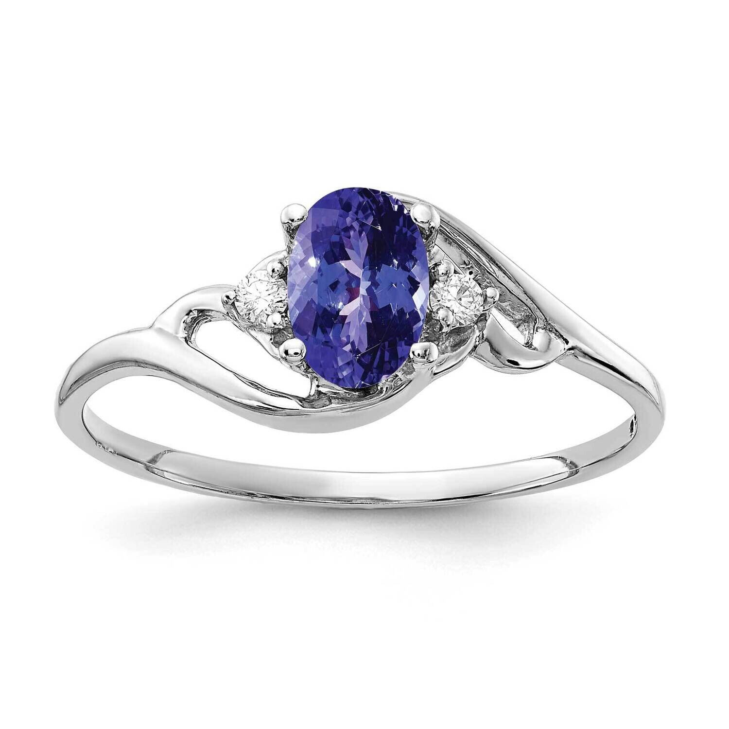 Tanzanite Diamond Ring 14k white Gold 6x4mm Oval Y2149T/A, MPN: Y2149T/A, 883957429533