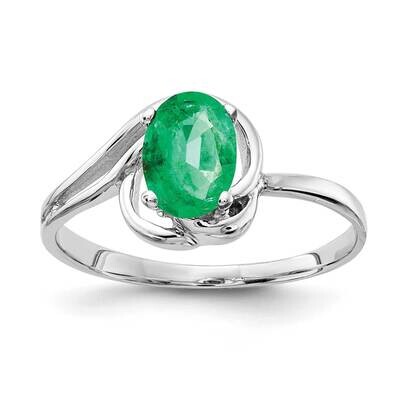 Emerald Ring 14k white Gold 7x5mm Oval X9683E, MPN: X9683E, 883957578279