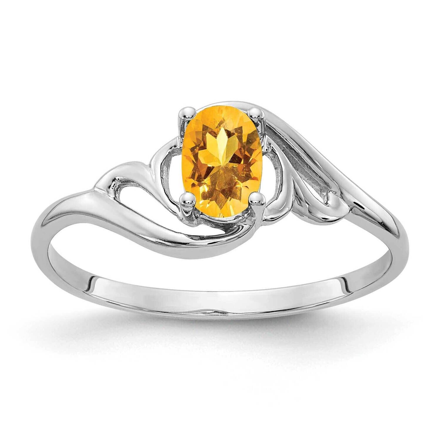Citrine Ring 14k white Gold 6x4mm Oval Y2094CI, MPN: Y2094CI, 883957707044
