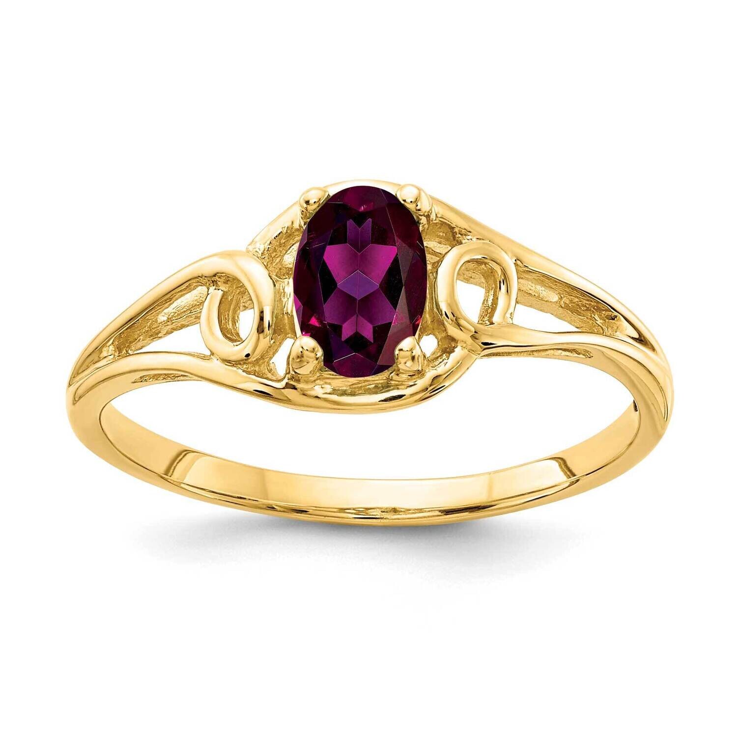 Rhodolite Garnet Ring 14k Gold 7x5mm Oval Y2205RG, MPN: Y2205RG, 883957544663