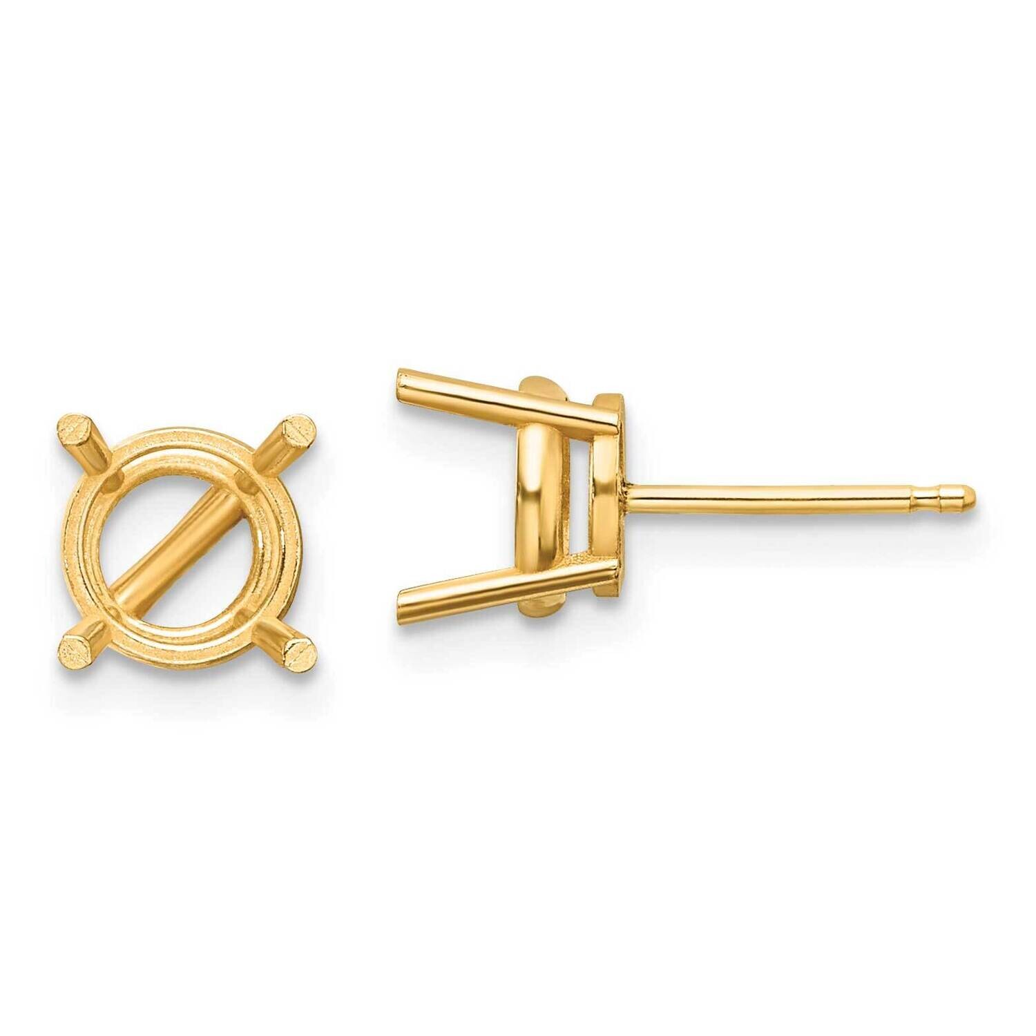 7mm Round Earring Mountings 14k Gold XE74