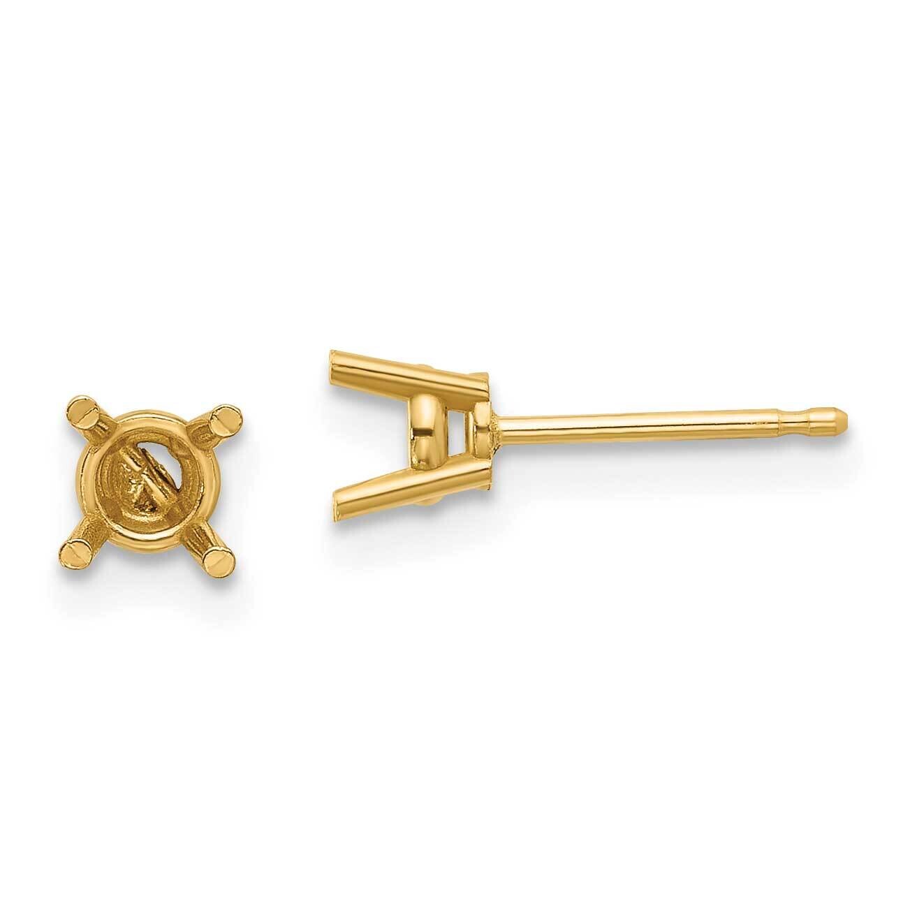 4mm Round Earring Mountings 14k Gold XE71, MPN: XE71, 191101835155