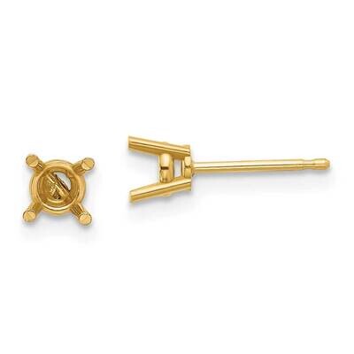 4mm Round Earring Mountings 14k Gold XE71, MPN: XE71, 191101835155