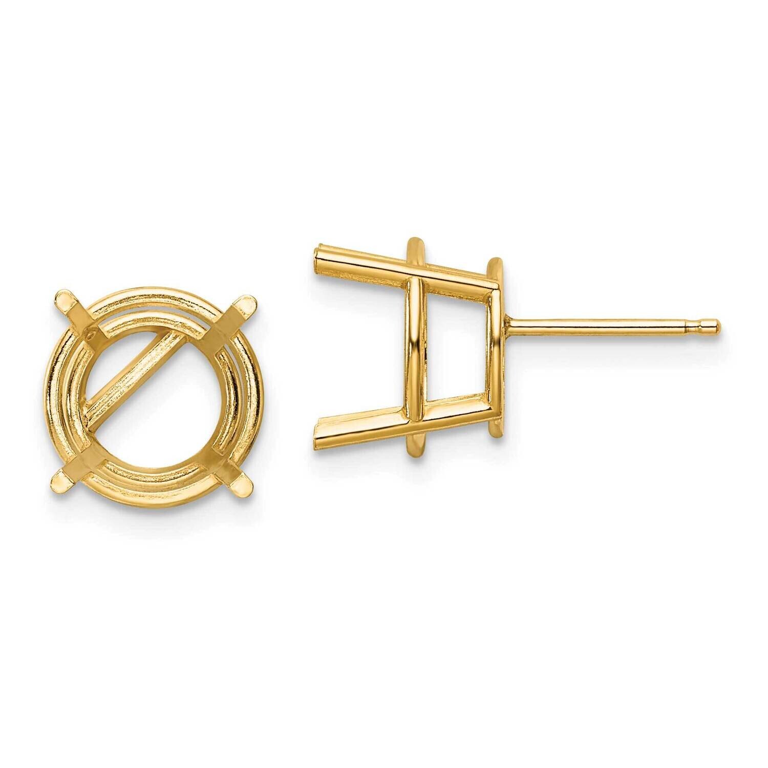 10mm Round Earring Mountings 14k Gold XE77