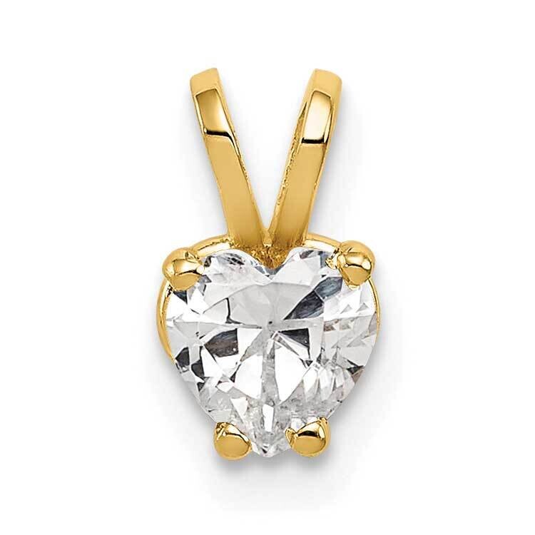 5mm Heart Cubic Zirconia pendant 14k Gold XP428CZ Diamond