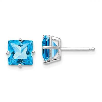 7mm Square Earring Mounting 14k White Gold XE63W, MPN: XE63W, 191101835018