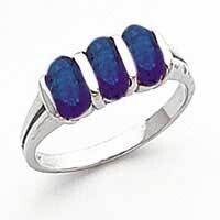 Sapphire Ring 14k white Gold 6x4mm Oval Y2035S