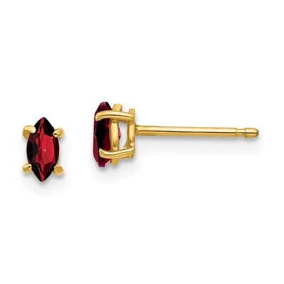 5x2.5mm Marquise Garnet earring 14k Gold XE101GA, MPN: XE101GA, 883957089096