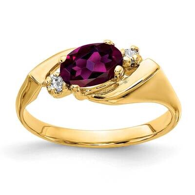 7x5mm Oval Rhodolite Garnet Diamond Ring 14k Gold Y2260RG_AA, MPN: Y2260RG_AA, 883957612669