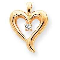 AAA Diamond Heart Pendant 14k Gold XP571AAA