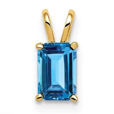 6x4mm Emerald Cut Blue Topaz pendant 14k Gold XP419BT, MPN: XP419BT, 883957239859