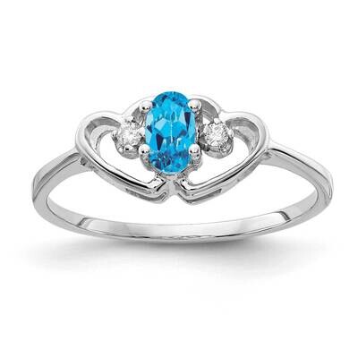 Blue Topaz Diamond Ring 14k white Gold 5x3mm Oval X9719BT/A, MPN: X9719BT/A, 883957640037