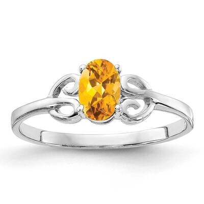 Citrine Ring 14k white Gold 6x4mm Oval X9687CI, MPN: X9687CI, 883957576435