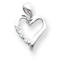 Diamond heart pendant 14k White Gold XP960AA