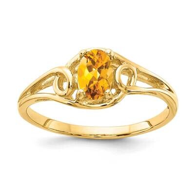 Citrine Ring 14k Gold 7x5mm Oval Y2205CI, MPN: Y2205CI, 883957540610