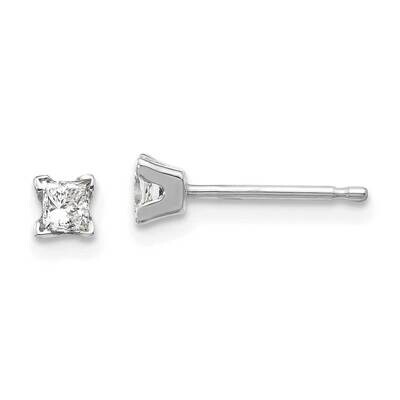 AA Quality Complete Princess Cut Diamond Earrings 14k White Gold XWAP2AA, MPN: XWAP2AA, 883957228570