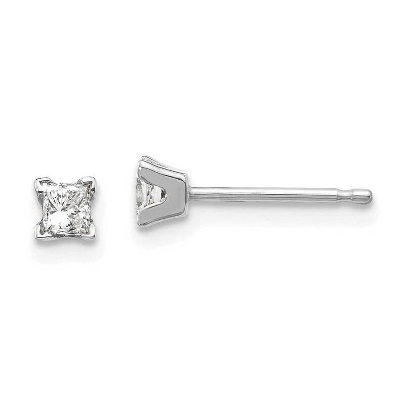 AA Quality Complete Princess Cut Diamond Earrings 14k White Gold XWAP2AA