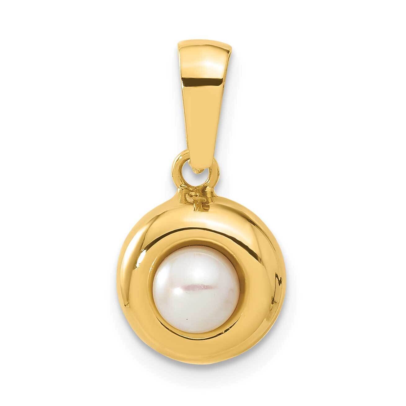 FW Cultured Pearl Round Pendant 14k Gold XCH476