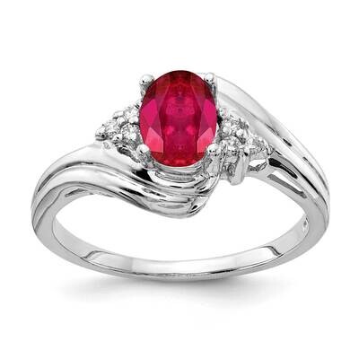 7x5mm Oval Ruby Diamond Ring 14k White Gold Y2222R_AA, MPN: Y2222R_AA, 883957555904