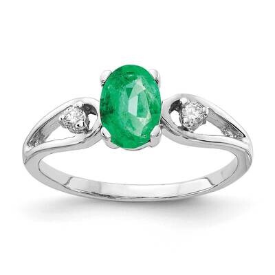 Emerald Diamond Ring 14k white Gold 7x5mm Oval Y2190E/A, MPN: Y2190E/A, 883957552712