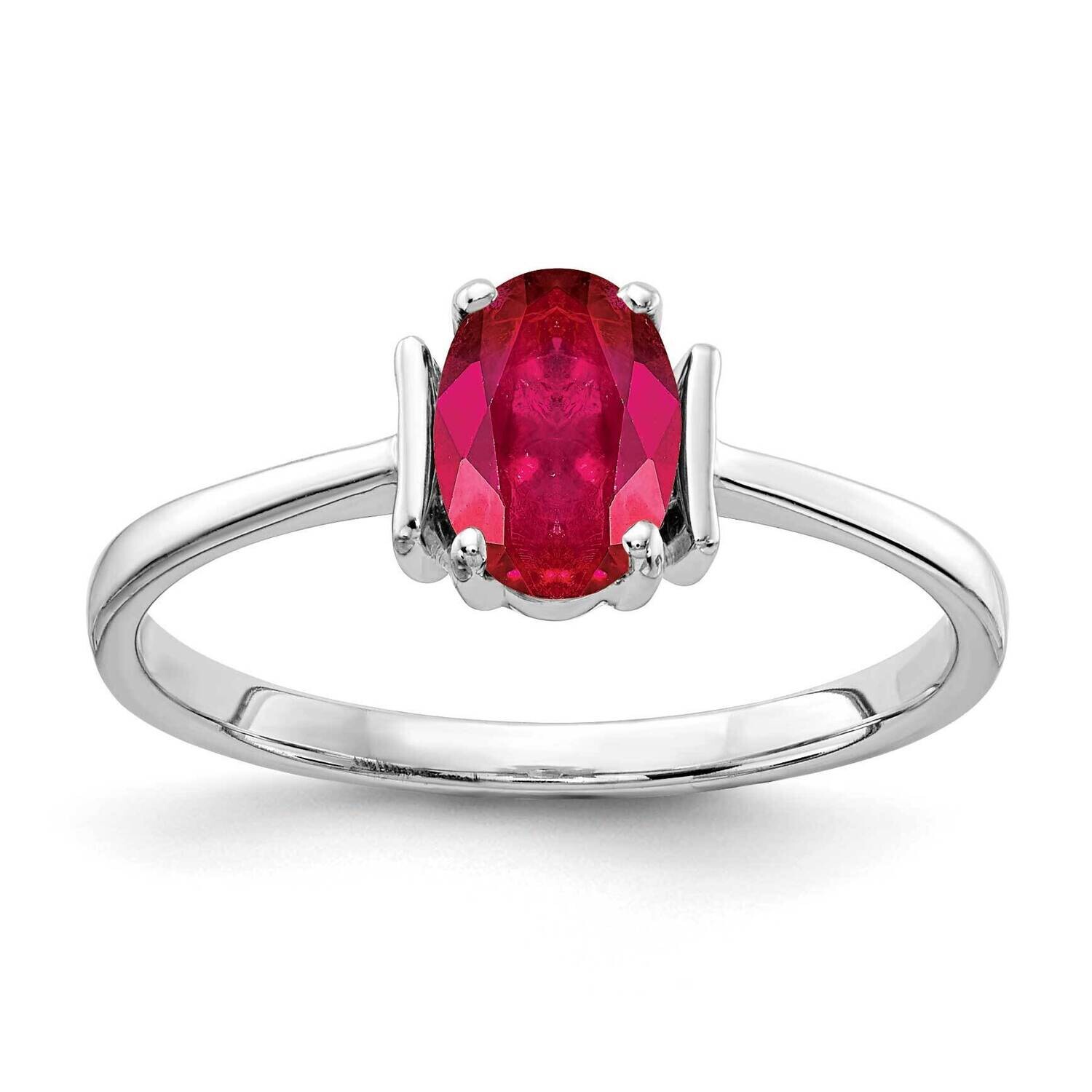 Ruby Ring 14k white Gold 7x5mm Oval Y2220R, MPN: Y2220R, 883957556086