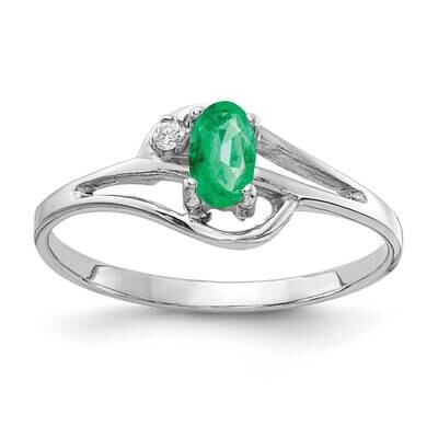 Emerald Diamond Ring 14k white Gold 5x3mm Oval X9713E/A, MPN: X9713E/A, 883957640525