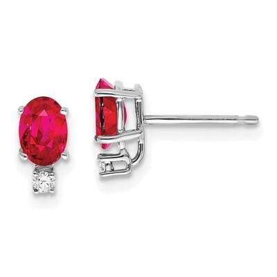 6x4mm Oval Ruby Diamond Earrings 14k White Gold XE755R/A, MPN: XE755R/A, 883957098425