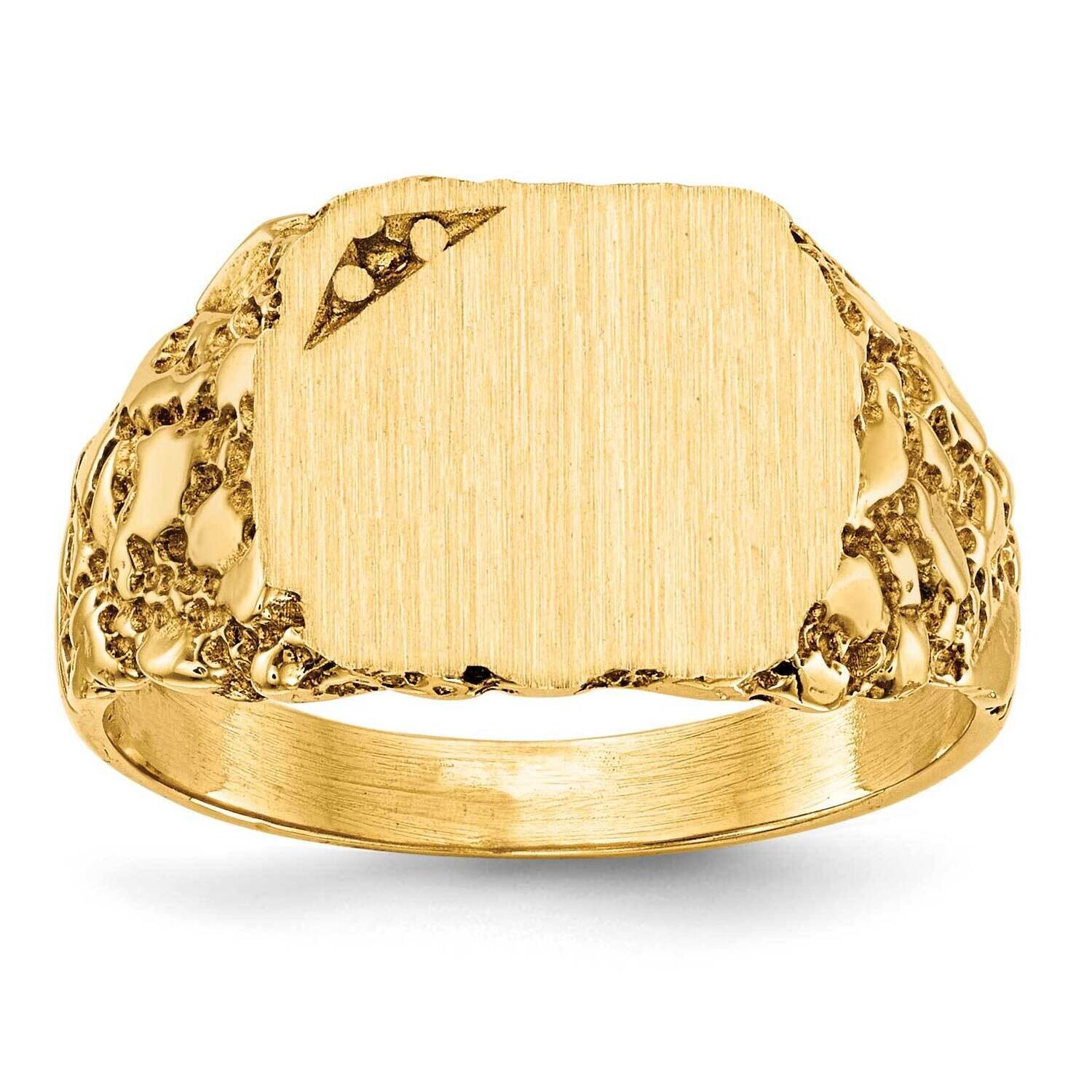 Back 10.2x11.3 Diamond Signet Ring Mounting 14k Gold Solid RS398, MPN: RS398,