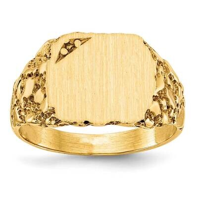 Back 10.2x11.3 Diamond Signet Ring Mounting 14k Gold Solid RS398, MPN: RS398,