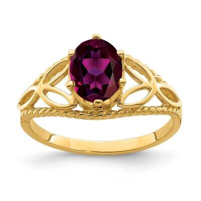 Rhodolite Garnet Ring 14k Gold 8x6mm Oval X6102RG, MPN: X6102RG, 883957533629
