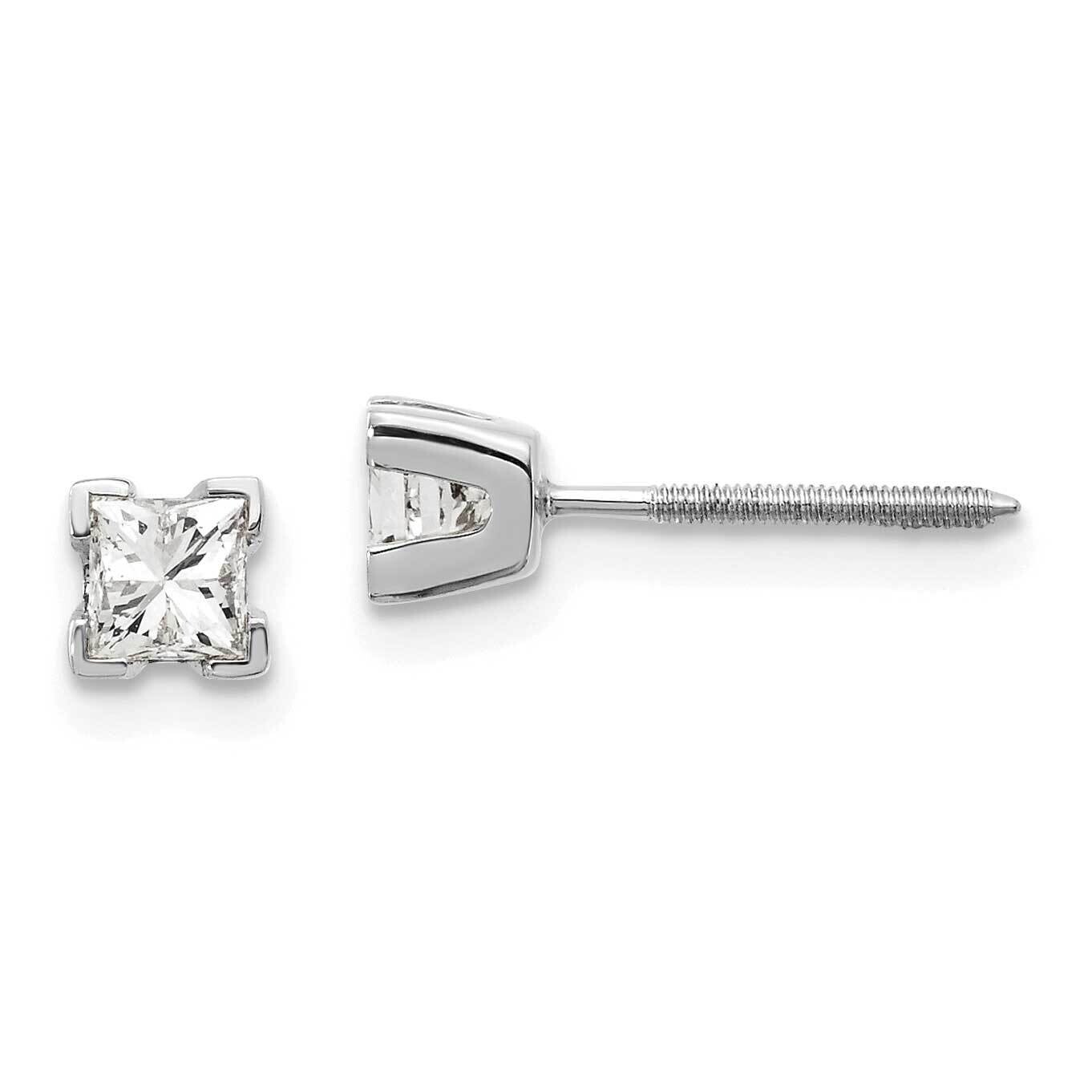Complete Princess Cut Diamond Earring 14k White Gold XWAP4AAA, MPN: XWAP4AAA, 883957228648
