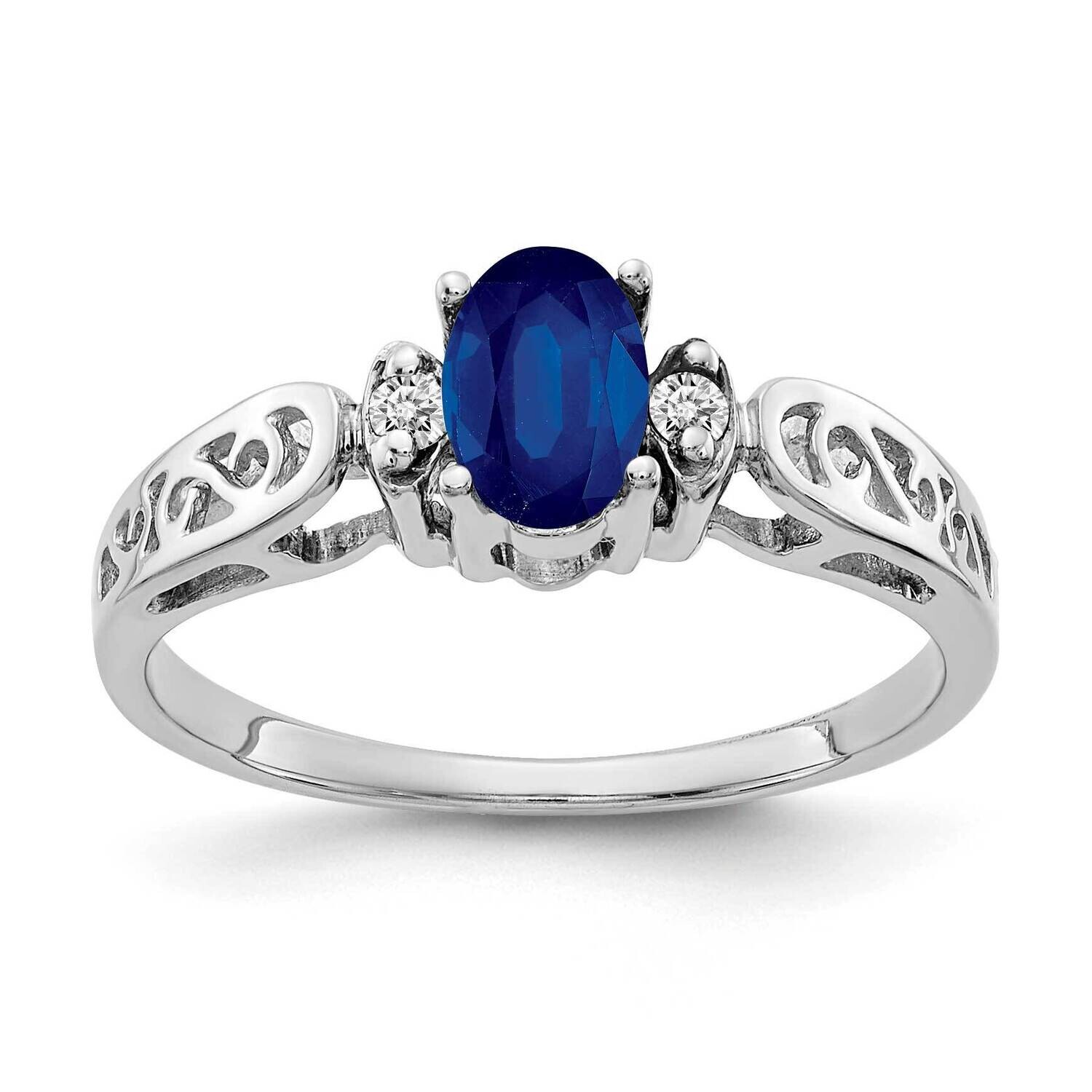 Sapphire Diamond Ring 14k white Gold 6x4mm Oval X9735S/A, MPN: X9735S/A, 883957646664