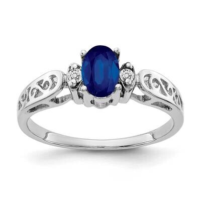 Sapphire Diamond Ring 14k white Gold 6x4mm Oval X9735S/A, MPN: X9735S/A, 883957646664