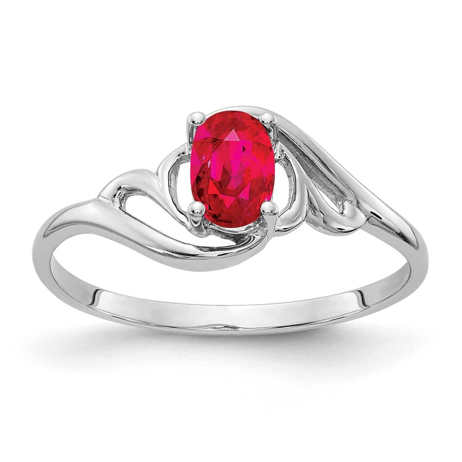 Ruby Ring 14k white Gold 6x4mm Oval Y2094R, MPN: Y2094R, 883957709840