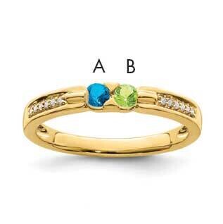 Family Jewelry Synthetic Stone &amp; Diamond Set Ring 14k Gold XMR43/2SY, MPN: XMR43_2--6, 883957160863