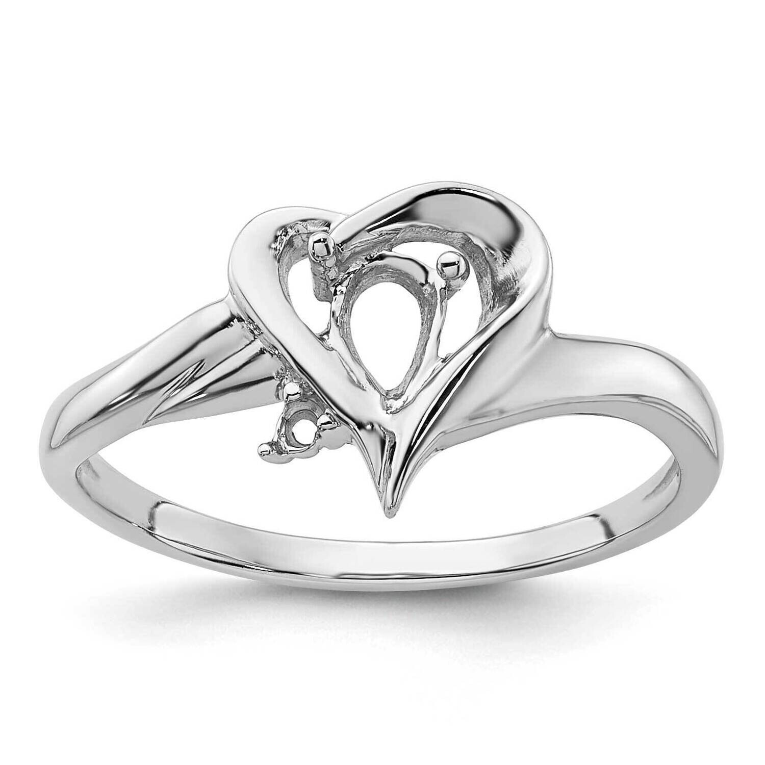 Diamond & Gemstone Ring Mounting 14k White Gold Y4560
