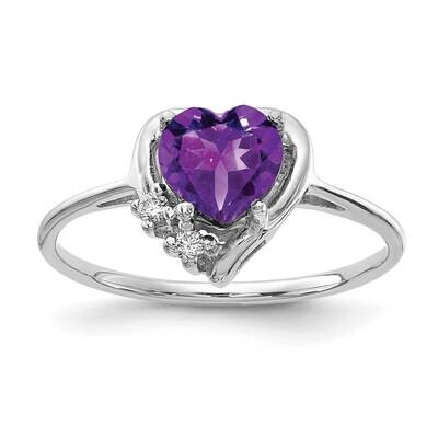 6mm Heart Amethyst Diamond Ring 14k White Gold Y2234AM_AA, MPN: Y2234AM_AA, 883957549392