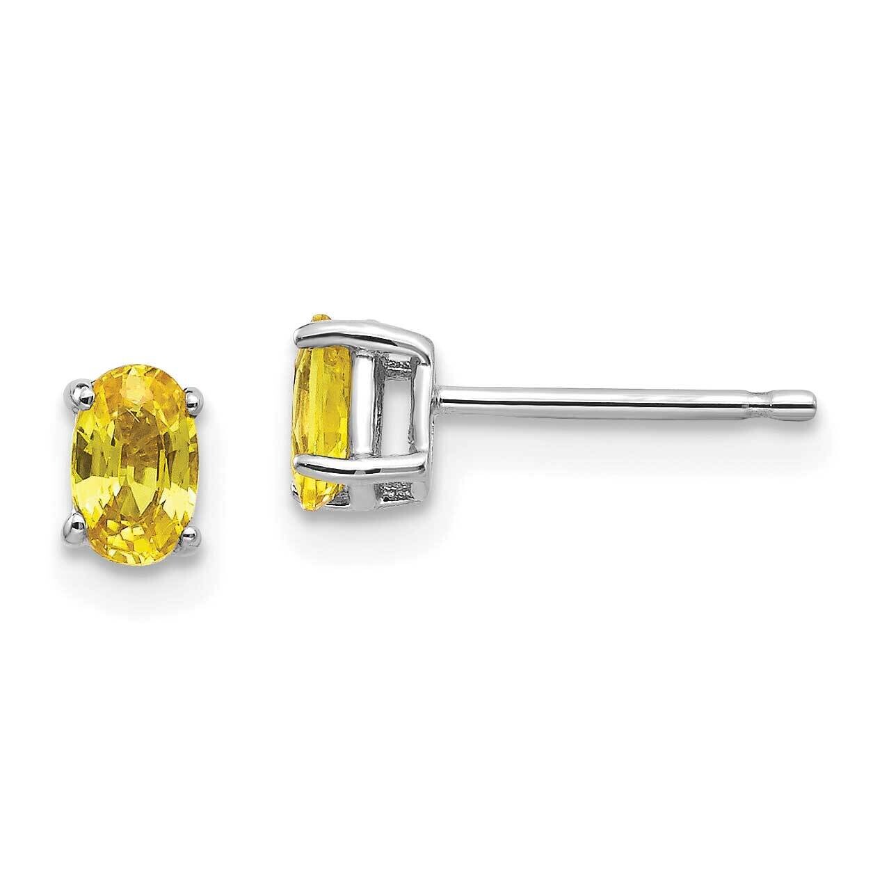 Yellow Sapphire Earrings 14k White Gold XE85WYS-B, MPN: XE85WYS-B, 883957105765