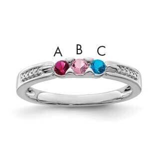 Family Jewelry Genuine Stone &amp; Diamond Set Ring 14k White Gold XMRW43/3GY, MPN: XMRW43_3--6, 883957…