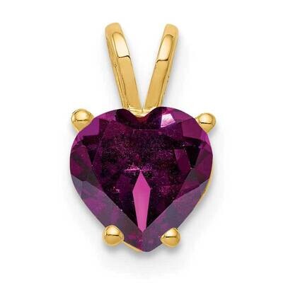 7mm Heart Rhodolite Garnet pendant 14k Gold XP430RG, MPN: XP430RG, 883957209494